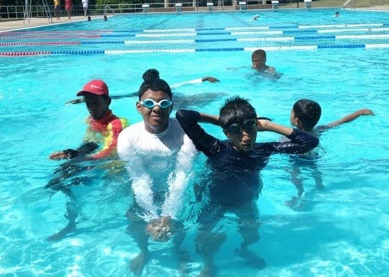 Cambridge International School swimming training pool session